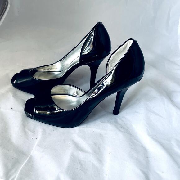 Mossimo Size 8.5 Black open toe 4.5" high heel - Picture 8 of 10